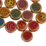 Maxbell 60 Pieces Round Flat Spacer Beads Porcelain Ceramics Bead for Jewelry Making