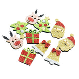 Maxbell 10 Pieces Glitter Santa Xmas Tree Non-woven Fabric for DIY Hair Accessories