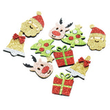 Maxbell 10 Pieces Glitter Santa Xmas Tree Non-woven Fabric for DIY Hair Accessories