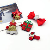 Maxbell 10 Pieces Glitter Santa Xmas Tree Non-woven Fabric for DIY Hair Accessories