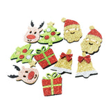 Maxbell 10 Pieces Glitter Santa Xmas Tree Non-woven Fabric for DIY Hair Accessories