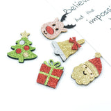 Maxbell 10 Pieces Glitter Santa Xmas Tree Non-woven Fabric for DIY Hair Accessories