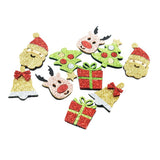 Maxbell 10 Pieces Glitter Santa Xmas Tree Non-woven Fabric for DIY Hair Accessories