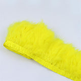 Maxbell 2m Turkey Feather Fringe Trims Lace Ribbon Sewing Decoration yellow