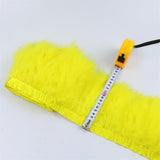 Maxbell 2m Turkey Feather Fringe Trims Lace Ribbon Sewing Decoration yellow