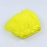 Maxbell 2m Turkey Feather Fringe Trims Lace Ribbon Sewing Decoration yellow