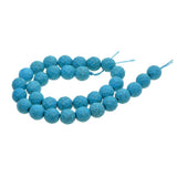 Maxbell A Strand of 34 Pieces Green Howlite Turquoise Faceted Round Loose Beads 12mm