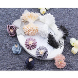 Maxbell A Bundle of 320 Pcs Artificial Matte Double Heads Flower Rose White