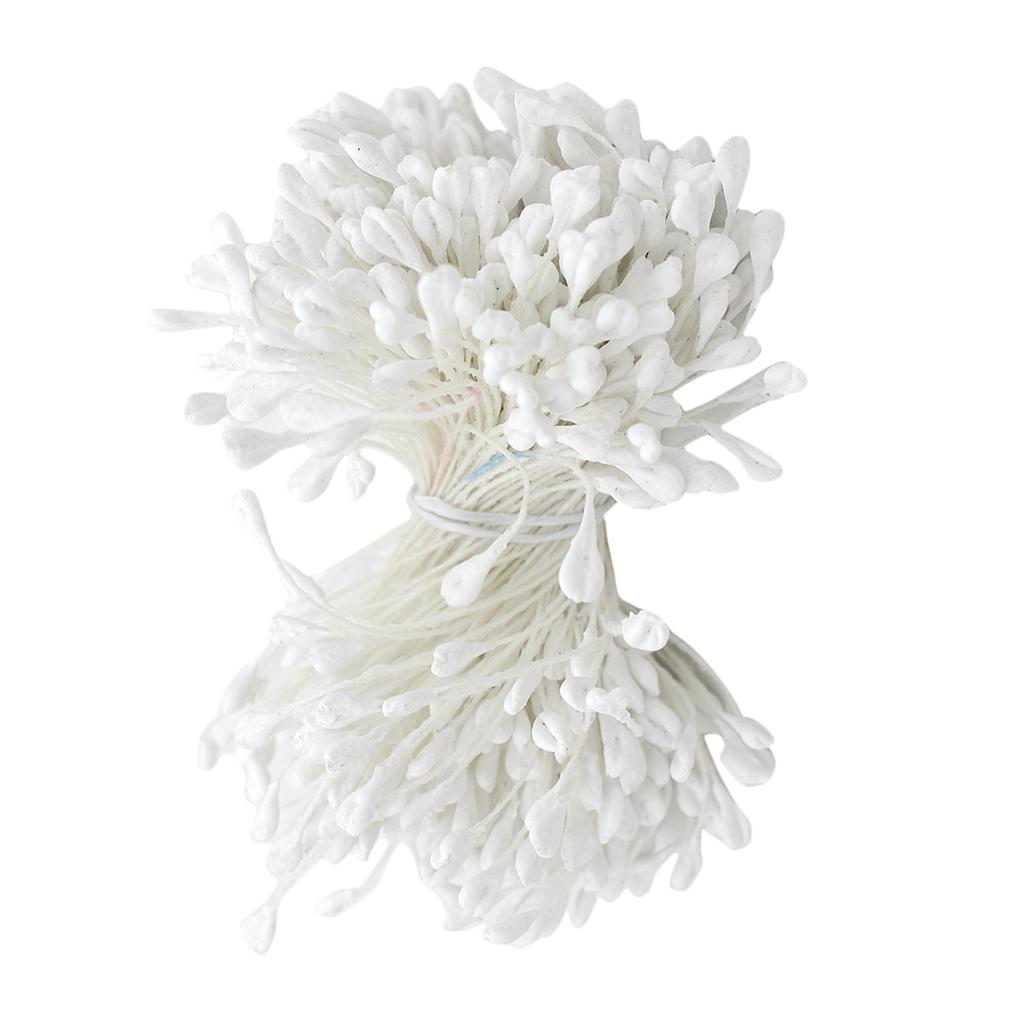 Maxbell A Bundle of 320 Pcs Artificial Matte Double Heads Flower Rose White