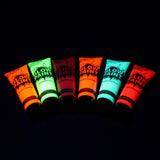 Maxbell 6 Colors UV Glow Neon Face Body Paint Tube Fluorescent Paints for Makeup