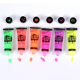 Maxbell 6 Colors UV Glow Neon Face Body Paint Tube Fluorescent Paints for Makeup
