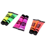 Maxbell 6 Colors UV Glow Neon Face Body Paint Tube Fluorescent Paints for Makeup