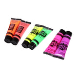 Maxbell 6 Colors UV Glow Neon Face Body Paint Tube Fluorescent Paints for Makeup