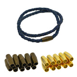 Maxbell 20 Sets Jewelry Findings Leather Cord End Magnetic Clasp Hole Size 4mm