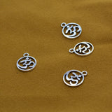 Maxbell 130Pcs Tibetan Silver Hollow Out OM Yoga Round Charm Pendant Necklace Making