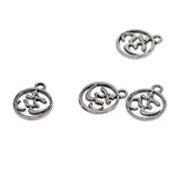Maxbell 130Pcs Tibetan Silver Hollow Out OM Yoga Round Charm Pendant Necklace Making