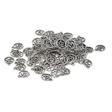 Maxbell 130Pcs Tibetan Silver Hollow Out OM Yoga Round Charm Pendant Necklace Making