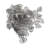 Maxbell 130Pcs Tibetan Silver Hollow Out OM Yoga Round Charm Pendant Necklace Making