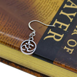 Maxbell 130Pcs Tibetan Silver Hollow Out OM Yoga Round Charm Pendant Necklace Making