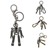 Maxbell Skeleton Pendant Spring Coil Snap Hook Carabiner Keychains Keyring black
