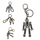 Maxbell Skeleton Pendant Spring Coil Snap Hook Carabiner Keychains Keyring black