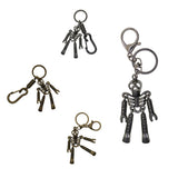 Maxbell Skeleton Pendant Spring Coil Snap Hook Carabiner Keychains Keyring black