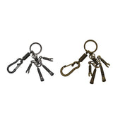 Maxbell Skeleton Pendant Spring Coil Snap Hook Carabiner Keychains Keyring black