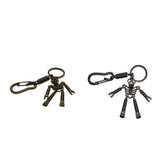 Maxbell Skeleton Pendant Spring Coil Snap Hook Carabiner Keychains Keyring black
