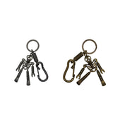 Maxbell Skeleton Pendant Spring Coil Snap Hook Carabiner Keychains Keyring black