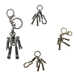 Maxbell Skeleton Pendant Spring Coil Snap Hook Carabiner Keychains Keyring black
