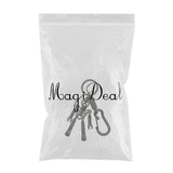 Maxbell Skeleton Pendant Spring Coil Snap Hook Carabiner Keychains Keyring black