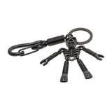 Maxbell Skeleton Pendant Spring Coil Snap Hook Carabiner Keychains Keyring black