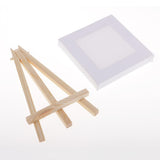 Maxbell 3''x3'' Mini Canvas & Easel Set for Painting Craft Drawing Wedding Table Numbers Hobby Craft Tools, Natural Wooden Easels and Blank Canvas - Aladdin Shoppers