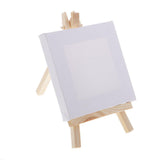 Maxbell 3''x3'' Mini Canvas & Easel Set for Painting Craft Drawing Wedding Table Numbers Hobby Craft Tools, Natural Wooden Easels and Blank Canvas - Aladdin Shoppers