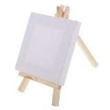 Maxbell 3''x3'' Mini Canvas & Easel Set for Painting Craft Drawing Wedding Table Numbers Hobby Craft Tools, Natural Wooden Easels and Blank Canvas - Aladdin Shoppers