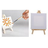 Maxbell 3''x3'' Mini Canvas & Easel Set for Painting Craft Drawing Wedding Table Numbers Hobby Craft Tools, Natural Wooden Easels and Blank Canvas - Aladdin Shoppers