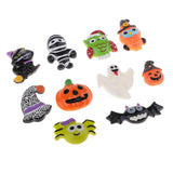 Maxbell 10 Pieces HALLOWEEN Resin Flatback Cabochon for DIY Hair Bow Center Crafts