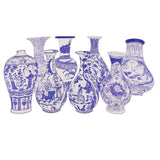 Maxbell 8pcs Blue and White Porcelain Vase Cardboard Post Decorations Hallway Decals