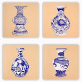 Maxbell 8pcs Blue and White Porcelain Vase Cardboard Post Decorations Hallway Decals