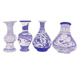 Maxbell 8pcs Blue and White Porcelain Vase Cardboard Post Decorations Hallway Decals