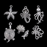 Maxbell 60Pcs Tibetan Silver Alloy Ocean Series Charms Pendants For Jewelry Findings - Aladdin Shoppers