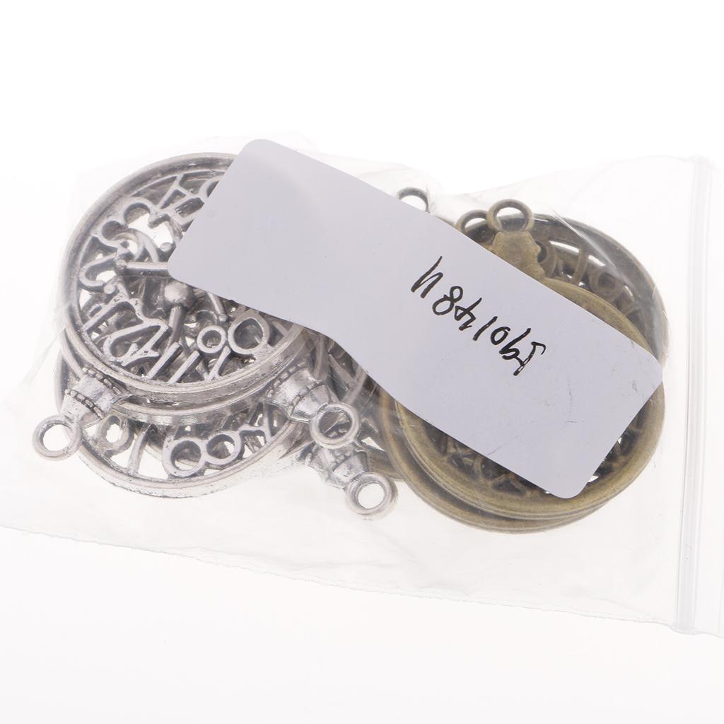 Maxbell Maxbell 12 Pcs Mixed Antique Bronze Alloy Round Clock Steampunk Gears Charms Pendant