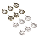 Maxbell 12 Pcs Mixed Antique Bronze Alloy Round Clock Steampunk Gears Charms Pendant - Aladdin Shoppers