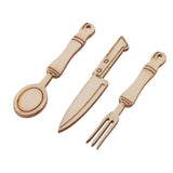Maxbell 30 Pieces Natural Wood Cutouts Kitchen Wooden Embellishments Craft for DIY