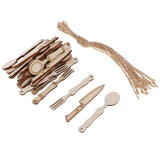 Maxbell 30 Pieces Natural Wood Cutouts Kitchen Wooden Embellishments Craft for DIY
