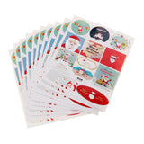 Maxbell 12Pc 2018 Christmas Series Gold Stamping Self Adhesive Sticker  Santa Claus