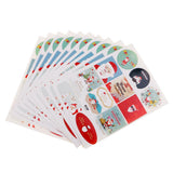 Maxbell 12Pc 2018 Christmas Series Gold Stamping Self Adhesive Sticker  Santa Claus