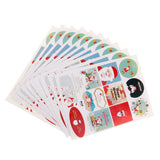 Maxbell 12Pc 2018 Christmas Series Gold Stamping Self Adhesive Sticker  Santa Claus