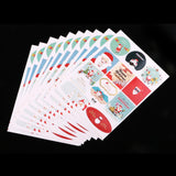 Maxbell 12Pc 2018 Christmas Series Gold Stamping Self Adhesive Sticker  Santa Claus