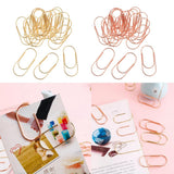 Maxbell 20 Pcs 50mm Metal Paper Clips School Office Stationery Supplies Gold